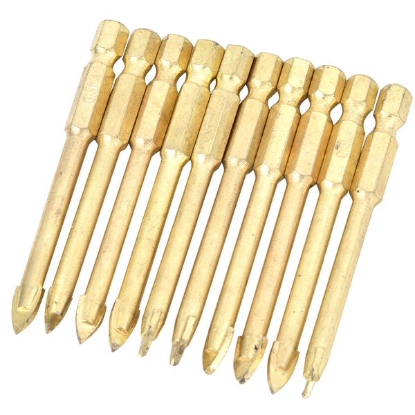 Carbide Triangle Spear Head Drill Bits 8mm, 10pcs for Ceramic Tile
