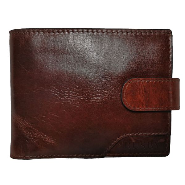 Busby Leather Johnson Tab Wallet with Coin Pocket