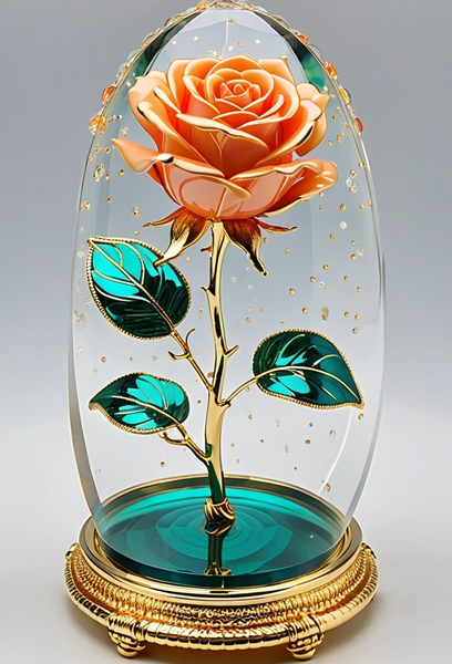 Canvas Home Decor Wall Art- Rose In A Dome