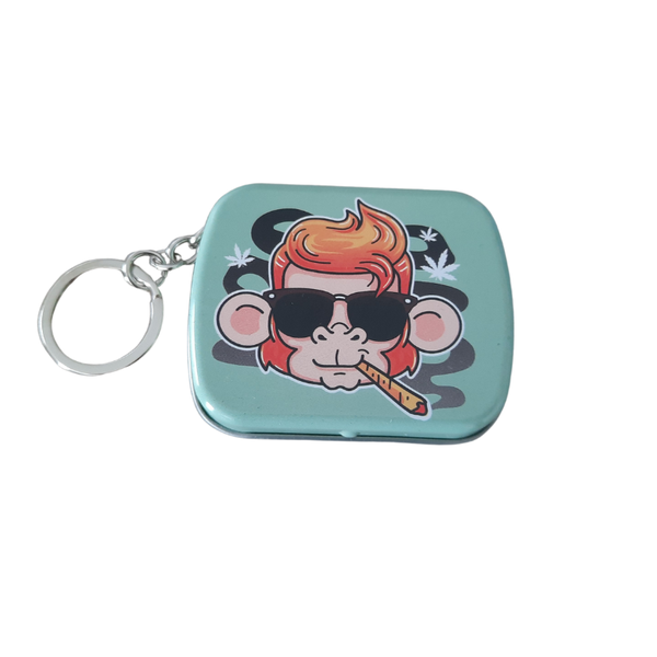 Key Chain Storage Tin-Box (Hair &amp; Glasses Design)