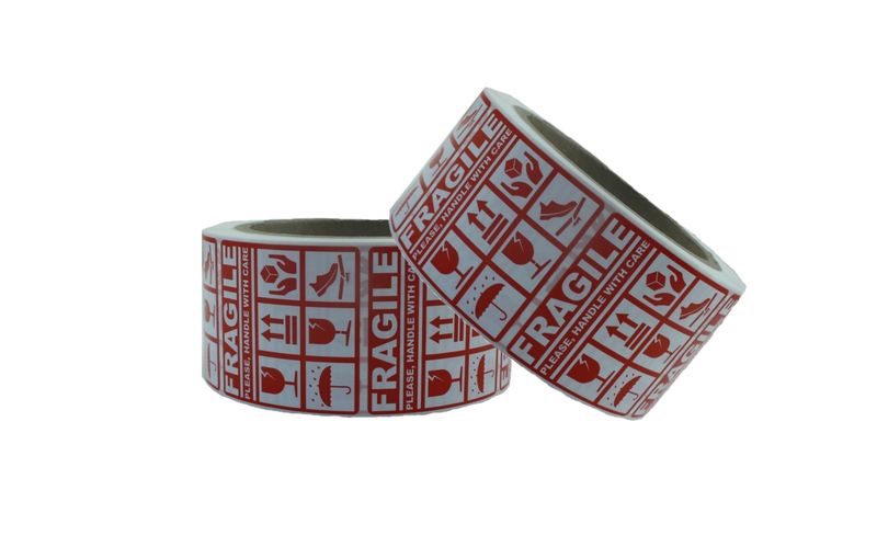 Fragile Packing Sticky Labels / Stickers 1000 Labels