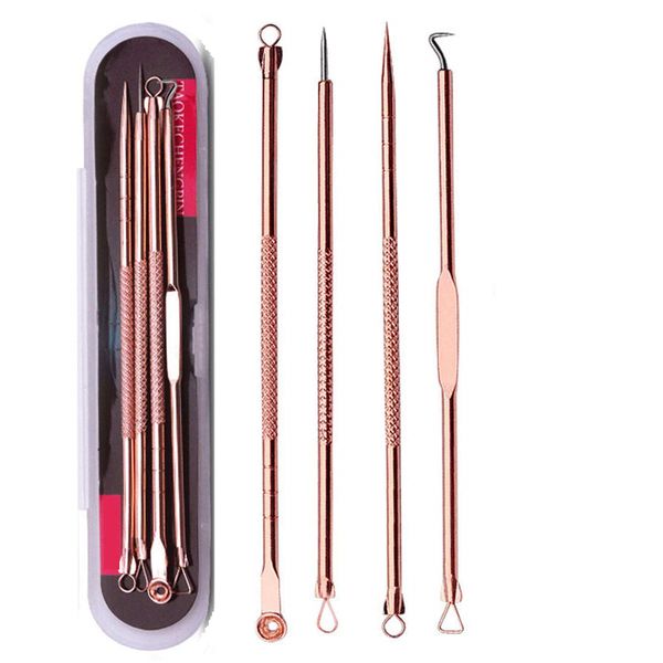 Rosegold Blackhead Remover Pimple Comedone Kit - 4 Instruments