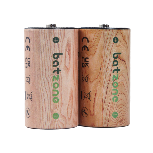 Batzone USB-C Li-ion D 7200mWh Rechargeable Batteries - 2 Pieces