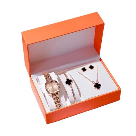 High quality women's watch necklace bracelet earring gift set Stylish Image