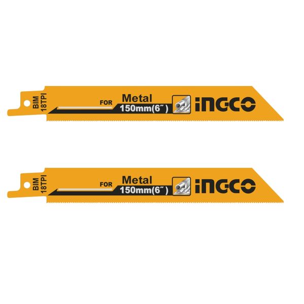 Ingco - Reciprocating Saw Blade Set 18TPI - 2 Pce (150mmx19mm) - 1/2 Shank