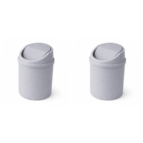 2 Pack - Plastic Household Trash Can
