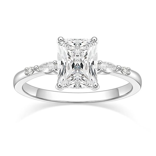Rings Wedding Cubic Zirconia Band Promise Ring-Silver
