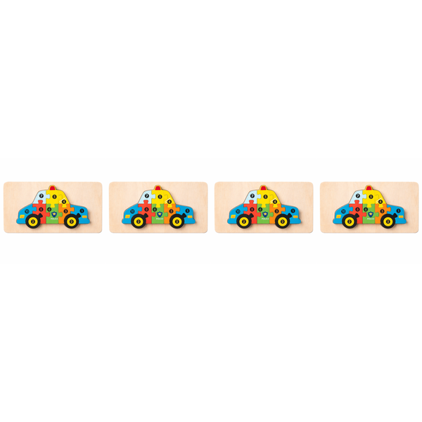 4 Pack - Educational Car Building Blocks - Multicolour