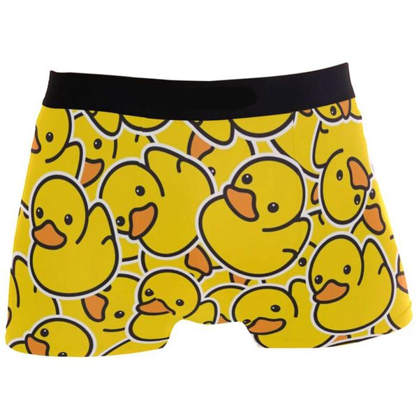 Men's Boxer Briefs Cute Yellow Duck Novelty Funny Printed Underwear Gifts