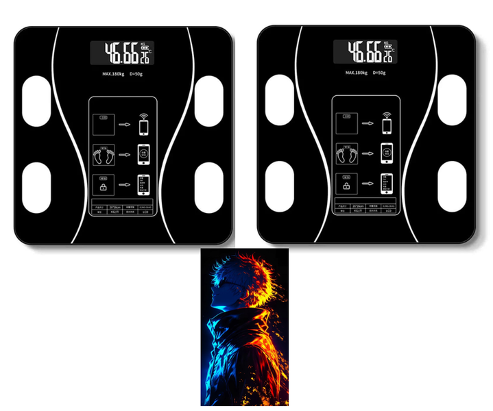 2Piece Digital Smart Bluetooth Body Weight &amp; BMI Scale+Metal Mini Wallpaper