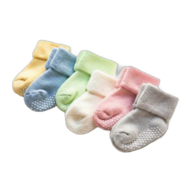Baby Socks, Non-Slip Dispensing Floor Socks, Combed Cotton Socks 6 Pairs