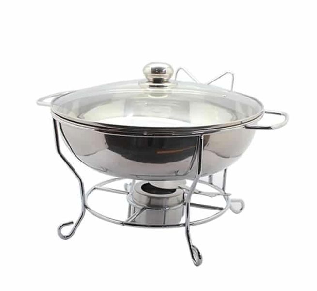 Chafing Dish with Glass Lid Silver - 6L