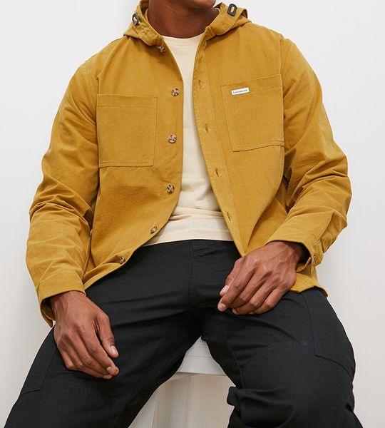Hooded Peached Twill Shacket