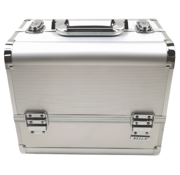 Bella Aluminum Frame Cosmetic Case Lined Silver