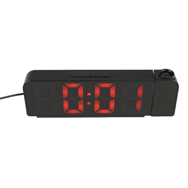 180 Rotation Projection Alarm Clock 12/24H LED Clock (Red)