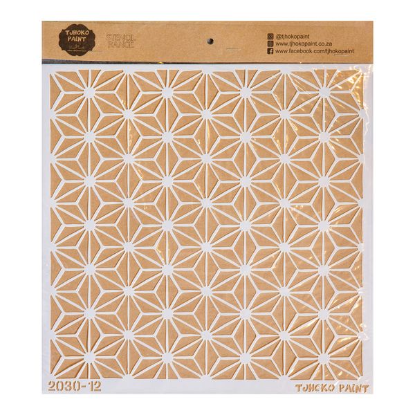 Tjhoko Paint Stencil - 30x30cm - Geometrical Floral Pattern