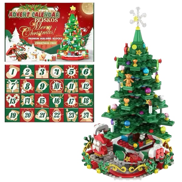 PEISKOS Advent Calendar 2025 Christmas Tree Building Gift Set with light