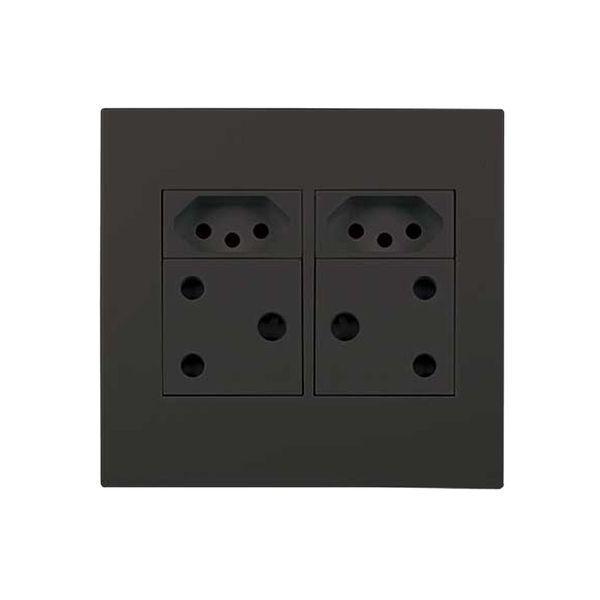 2xSa 16A 2x N-Type 16A Sa Socket Outlet 4x4 Black Orion Pre