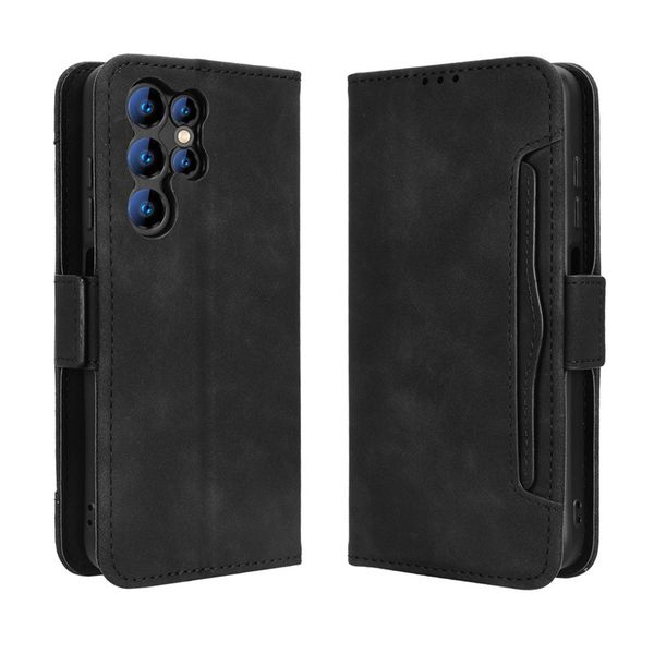 Multi Card Groove Leather Cover Compatible With Oukitel C60 Pro