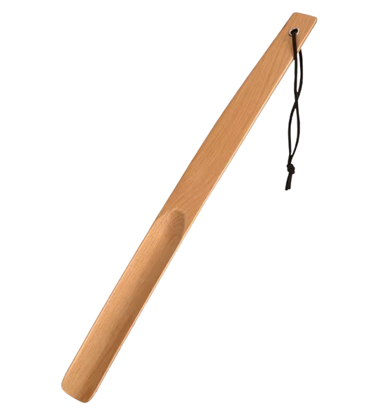 Long-Handle Shoehorn with Rope - Beech Wood - 38 cm - by EMPORIUM