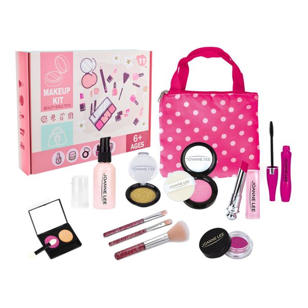Girls Pretend Play Makeup Kit Cosmetic Toy Set With Bag