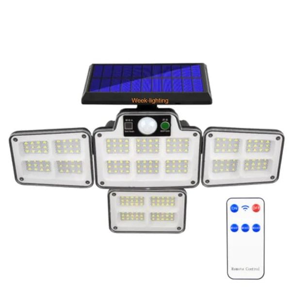 Waterproof Solar Powered 4 Sided Emitting Light With Remote Control
