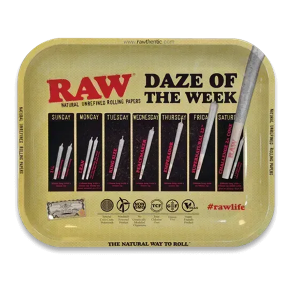 RAW Daze of the Week Rolling Tray – Large