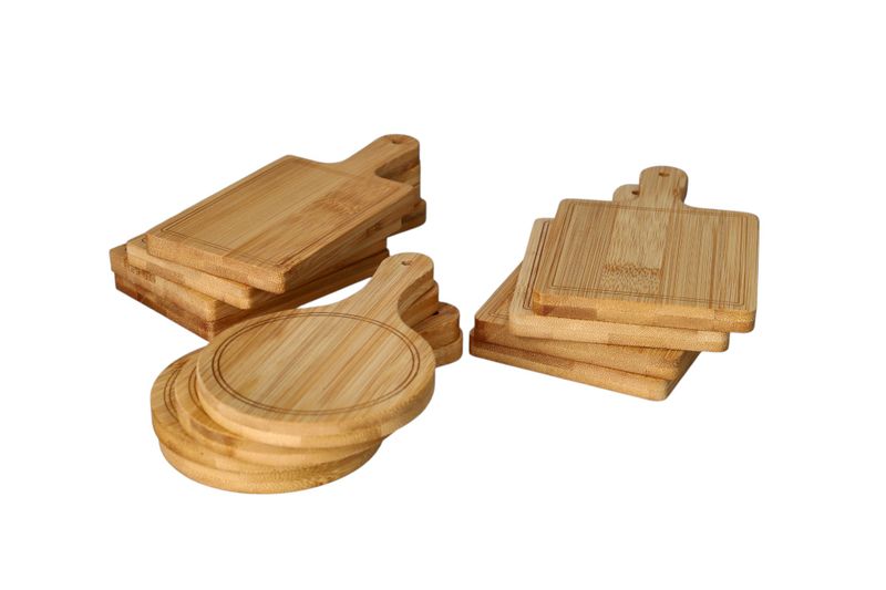 Danny home Mini Serving Bamboo Trays-6Pcs