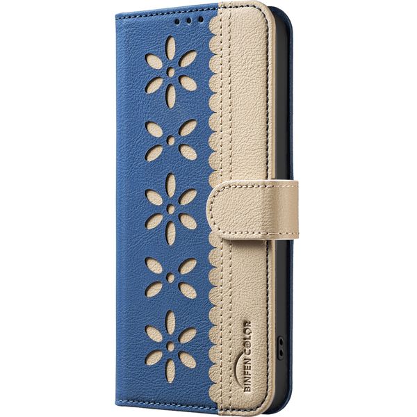 RFID Color-Blocked Floral Phone Case Compatible with Galaxy S21 Ultra