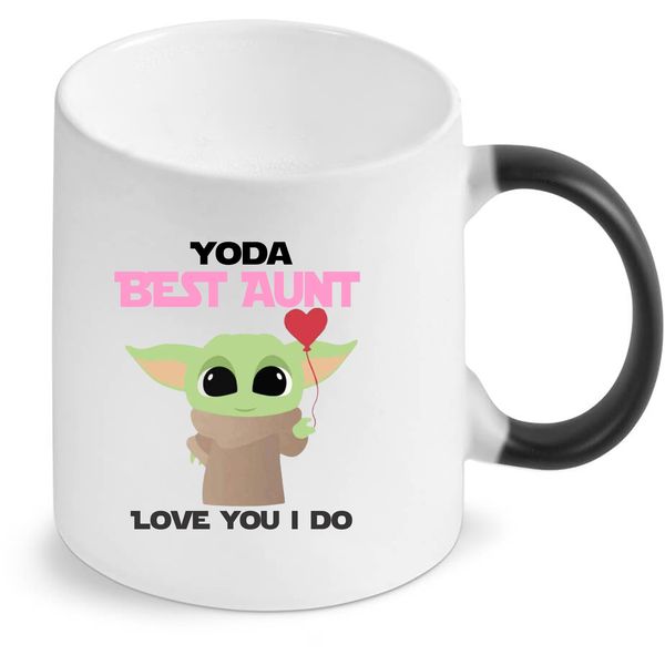 Yoda Best Aunt Star Wars Birthday Christmas Colour Changing Gift Mug
