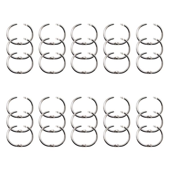 30 Pack Book Binder Rings Office Metal Loose Leaf Ring Key Ring