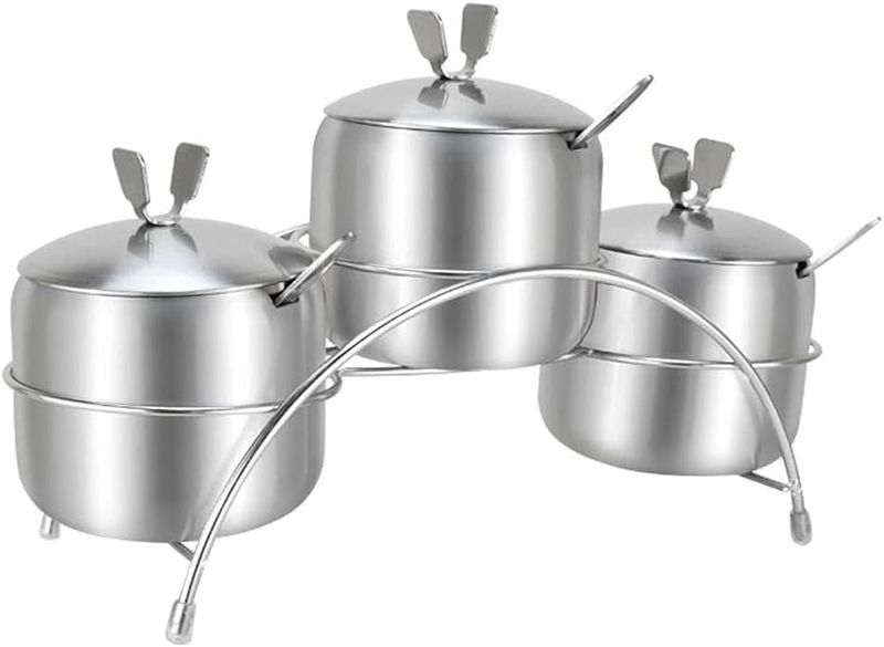 3 Piece Stainless Steel Portable seasoning bottles-BT