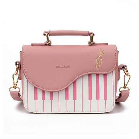 Piano Note Crossbody Bag, Music Themed Handbag with Treble Clef Detail Image