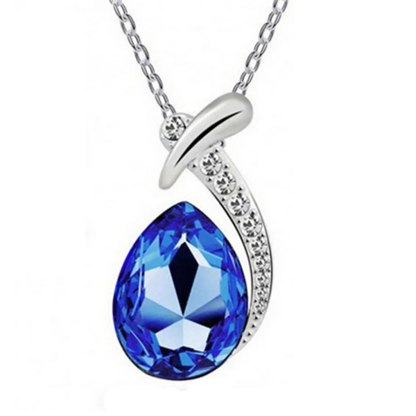 Angel Tears Crystal Diamond Teardrop Necklace