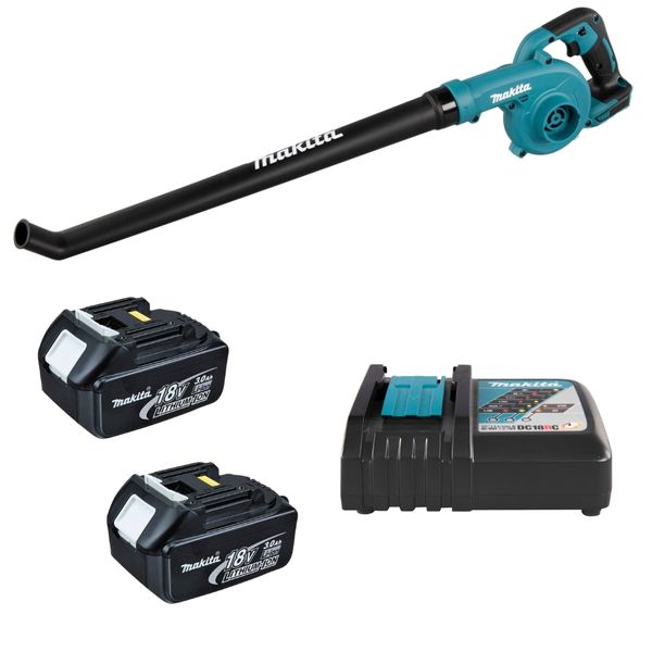 Makita - Cordless Blower 18V DUB186Z with 2 x 3.0Ah Batteries and Charger