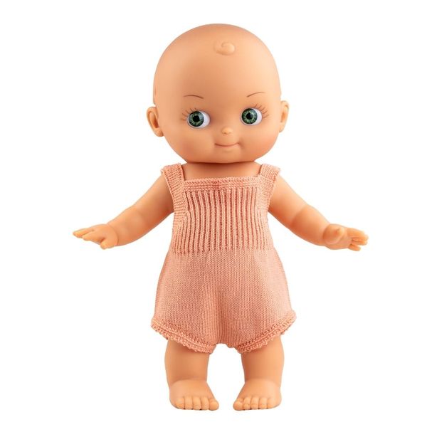 Paola Reina Dolls: Mini Panchas Baby Doll in Salmon Jumpsuit - 27cm