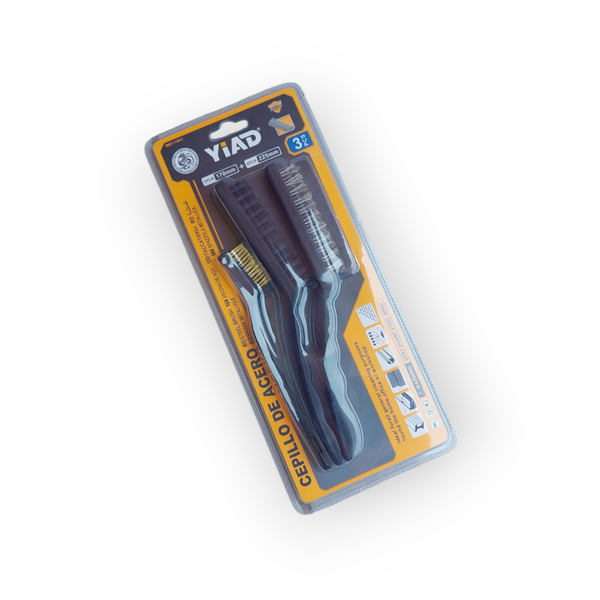 Yiad 3 Pieces Steel Cleaning Brush Set - Steel, Brass, Nylon Wire Brushes