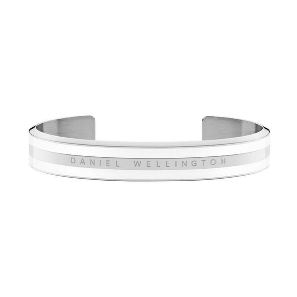 Daniel Wellington Emalie Cuff Bangle Satin White Silver