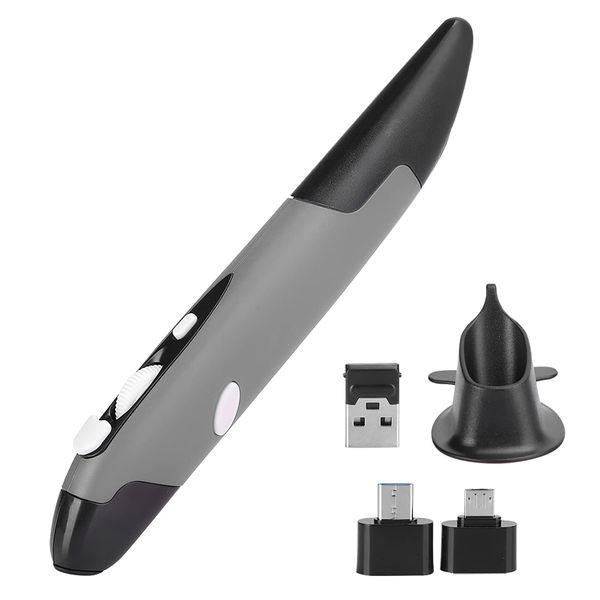 2.4G wireless pen mouse, ergonomic design.