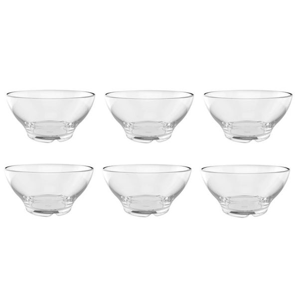 Leonardo Bowls for Cereal, Fruit or Dessert SENSO Clear Glass – Set of 6