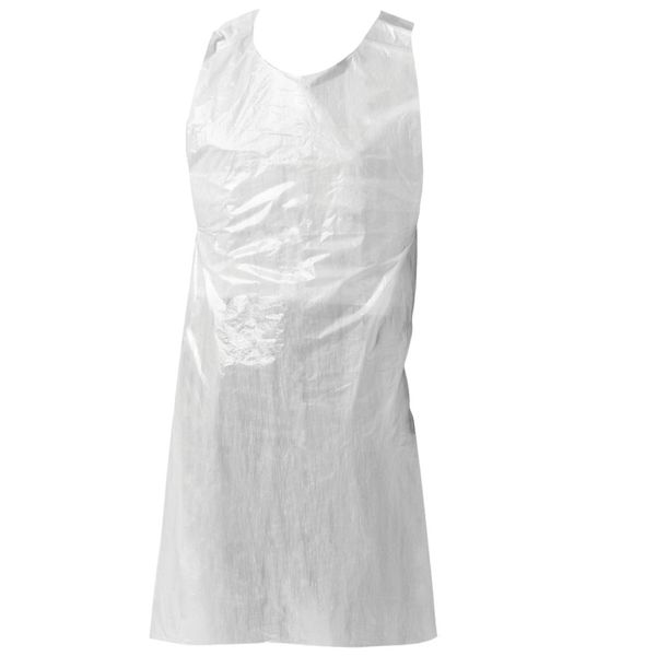 White Aprons Plastic - Disposable 100s x 2