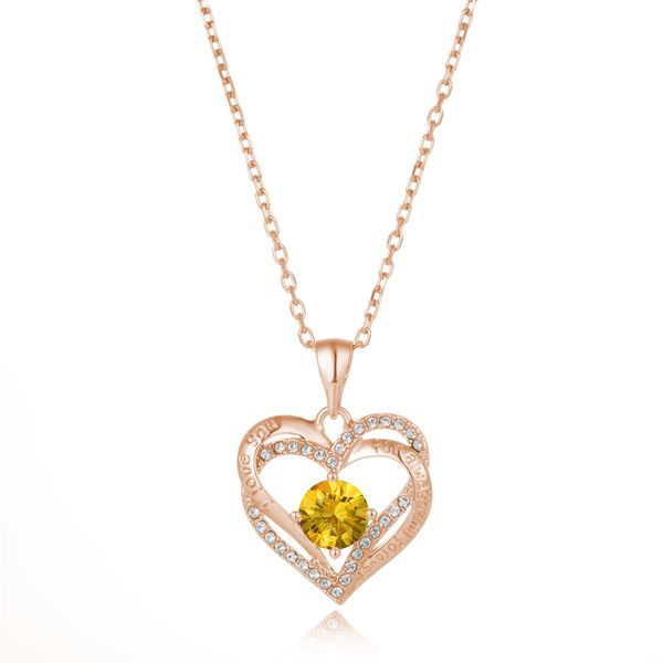 Crystalize I Love you..November Birthstone Necklace with Swarovski Crystals