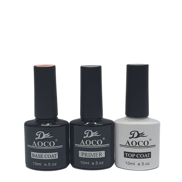 UV Gel Nail Polish Kit-Primer-Base Coat-Top Coat