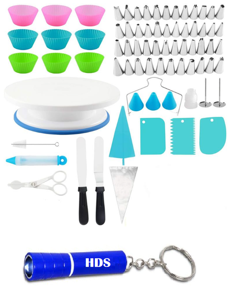Cake Decoration Baking Tool Set with Cake Turntable - 110 Piece and HDS Torch