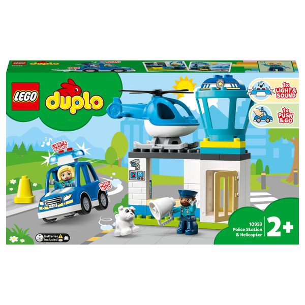 LEGO® DUPLO® Rescue Police Station &amp; Helicopter 10959 Building Toy Set; Educational Toys for Toddlers (40 Pieces)