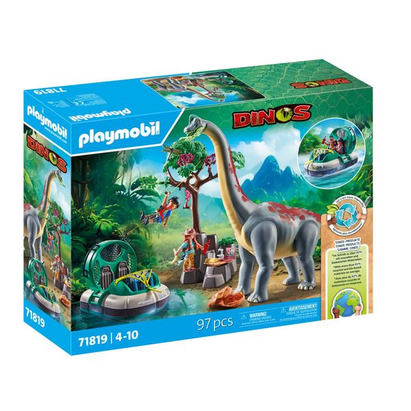 Playmobil Dinos - Brachiosaurus with Hovercraft Playset - 97 Pieces