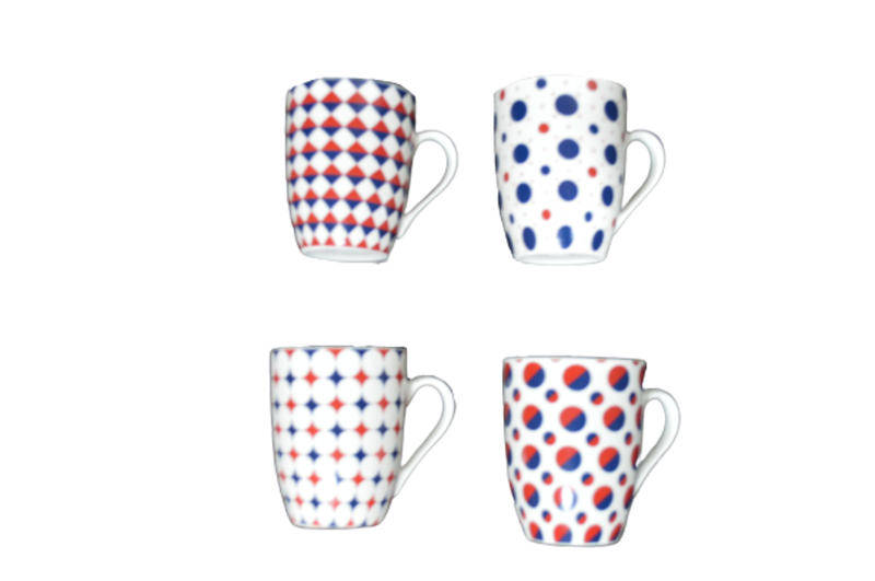Mug Set 4 Piece Designer Assorted