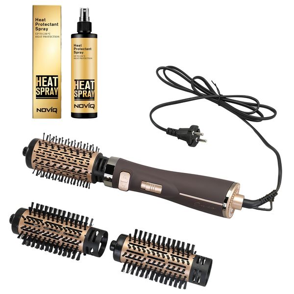 ENZO 3-in-1 Hot Air Spin Brush + NOVIQ Heat Spray