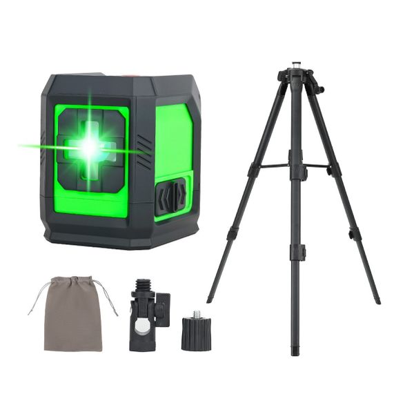 Laser 2-Line Green Light Level, Portable Tripod Level With Magnetic Wall
