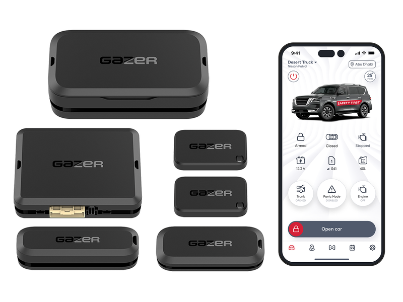 Gazer S5 Overhand Car Alarm System with GPS and 4G LTE